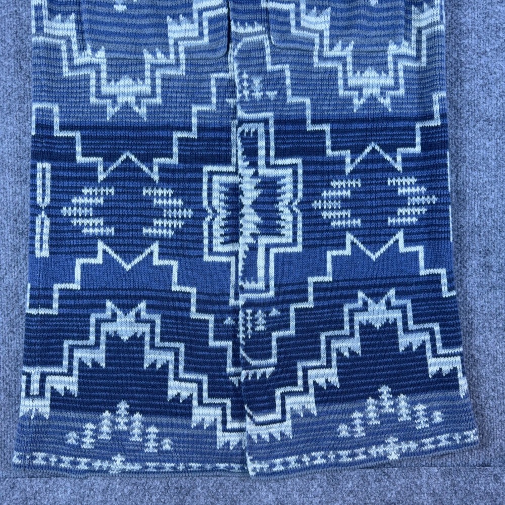 Pendleton Blue White Southwestern Geometric Longline Duster Cardigan Sweater S - Picture 8 of 16